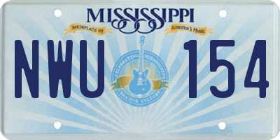 MS license plate NWU154