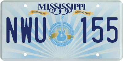 MS license plate NWU155