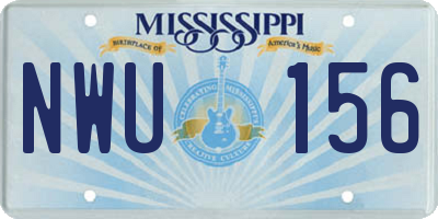 MS license plate NWU156