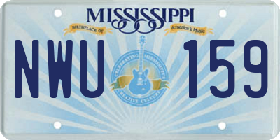 MS license plate NWU159