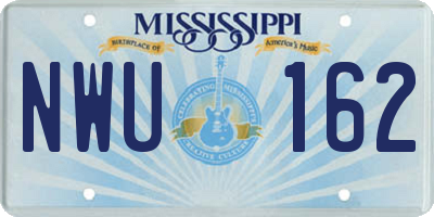 MS license plate NWU162