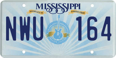 MS license plate NWU164