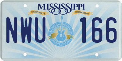 MS license plate NWU166