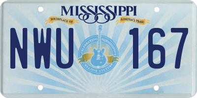 MS license plate NWU167