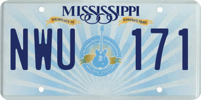 MS license plate NWU171