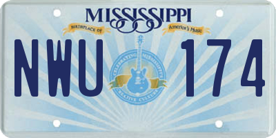 MS license plate NWU174