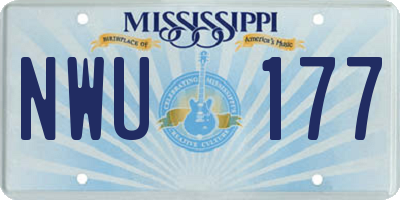 MS license plate NWU177