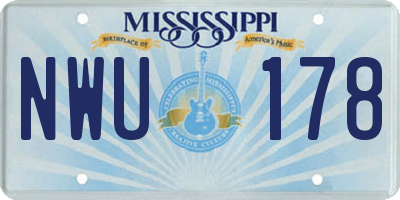 MS license plate NWU178