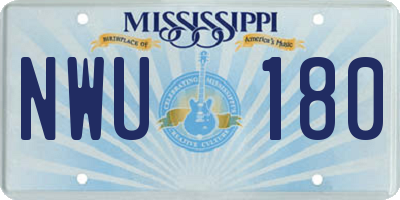 MS license plate NWU180