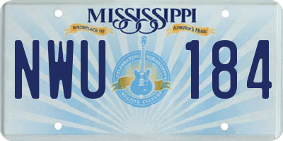 MS license plate NWU184