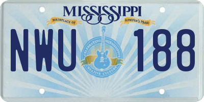 MS license plate NWU188