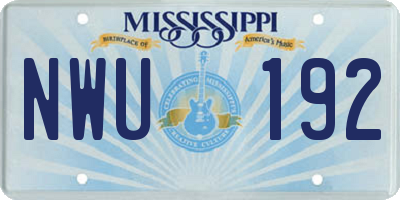 MS license plate NWU192