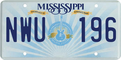 MS license plate NWU196