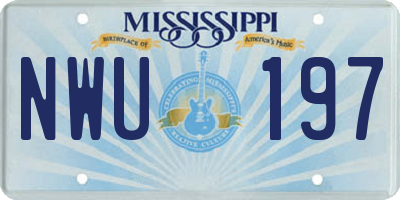 MS license plate NWU197