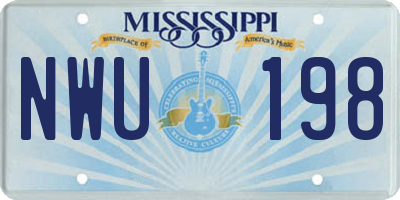 MS license plate NWU198