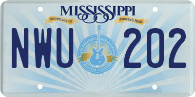 MS license plate NWU202