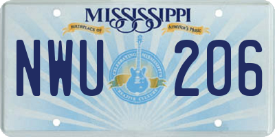 MS license plate NWU206