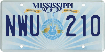 MS license plate NWU210