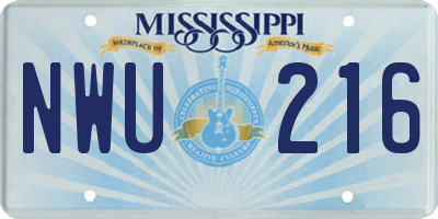 MS license plate NWU216