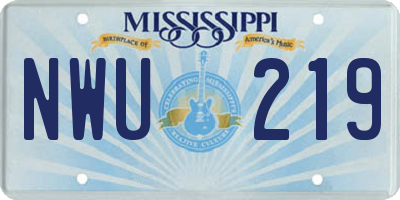 MS license plate NWU219