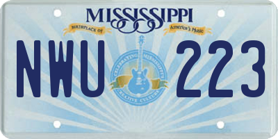 MS license plate NWU223