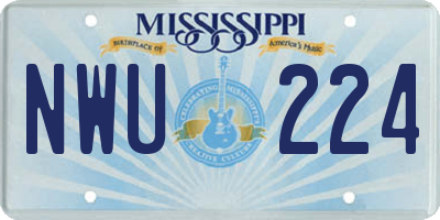 MS license plate NWU224