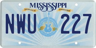 MS license plate NWU227