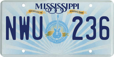 MS license plate NWU236