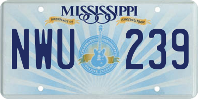 MS license plate NWU239