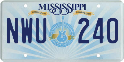 MS license plate NWU240