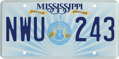 MS license plate NWU243