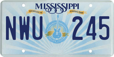 MS license plate NWU245