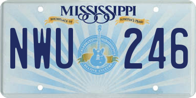 MS license plate NWU246
