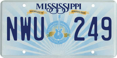 MS license plate NWU249