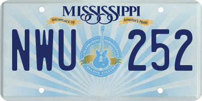 MS license plate NWU252