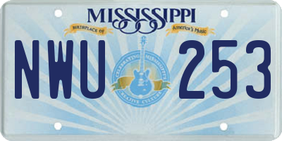 MS license plate NWU253
