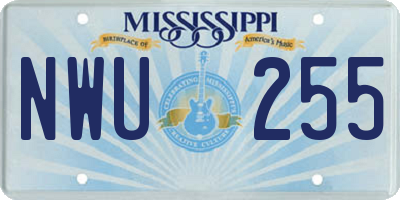 MS license plate NWU255