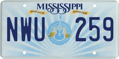 MS license plate NWU259