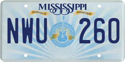 MS license plate NWU260