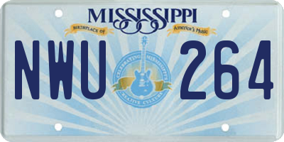 MS license plate NWU264