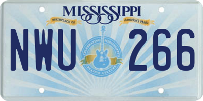 MS license plate NWU266