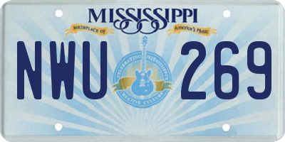 MS license plate NWU269