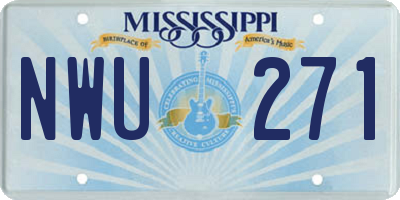 MS license plate NWU271