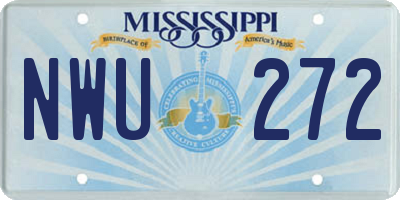 MS license plate NWU272