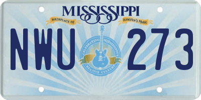 MS license plate NWU273