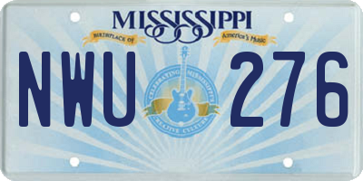 MS license plate NWU276