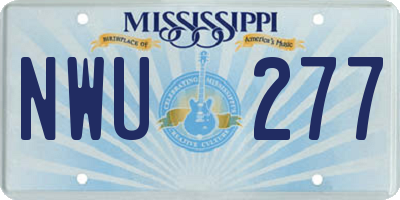 MS license plate NWU277