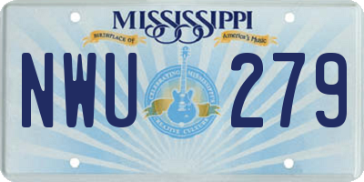 MS license plate NWU279