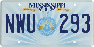 MS license plate NWU293