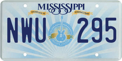 MS license plate NWU295